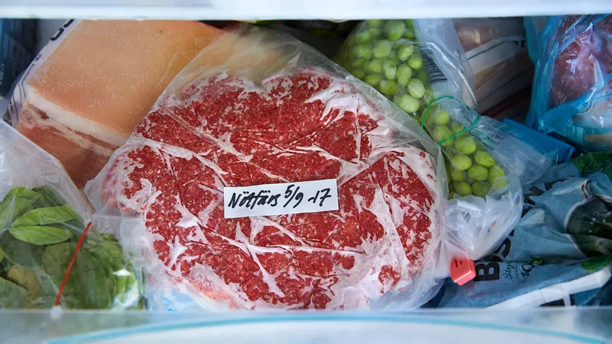 Hållbarhet för vakuumförpackat kött i frysen